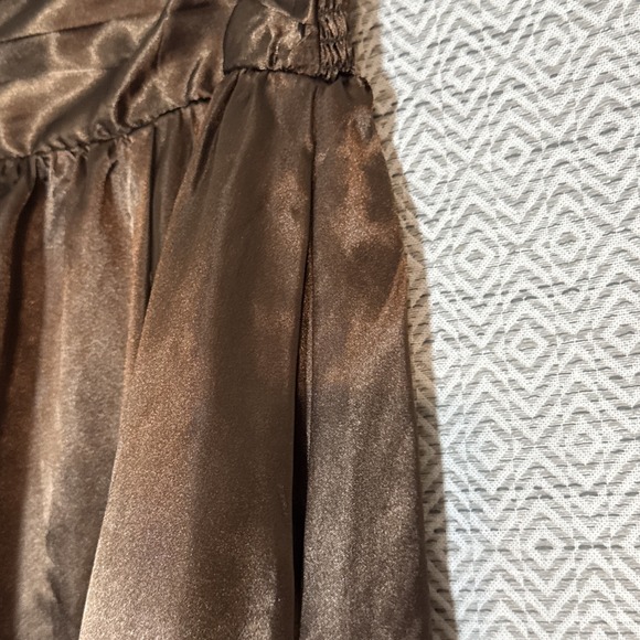 Cato Brown Satin Feel Tux Waist  Maxi Skirt Polyester Large - Picture 3 of 6